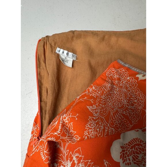 Anthropologie Lapis Floral ALine Skirt Medium Orange Y2K 90's Boho Festival Mini - Picture 6 of 10